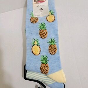 Men's Crew Socks‎ Panama Jack Novelty Pineapples 2 Pair Sz 8-12